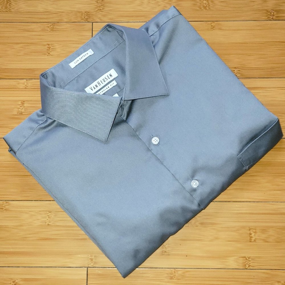 VAN HEUSEN Men's Dress Shirt Long Sleeve Sky Blue
